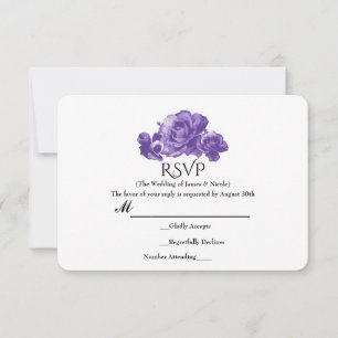 RSVP Floral Elegante Rosa Watercolor Roxa Vintage