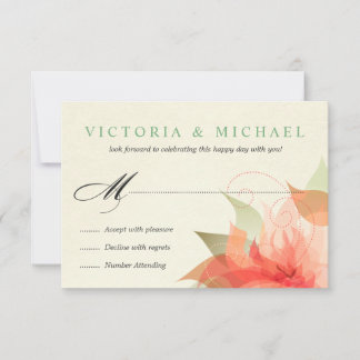 RSVP Floral Laranja Outonal de 2 Lados