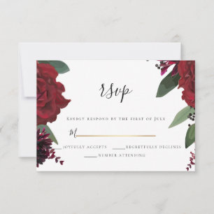 RSVP     Floral Marsala Burgundy Rica e Elegante
