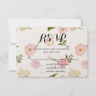 RSVP Floral Românico de Jardim de Aquarela Rosa