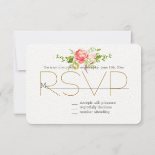 RSVP Floral Vermelho Cor-de-rosa