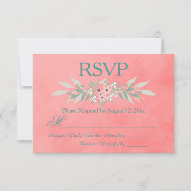 RSVP Flores Rosa e Verde (Frente)