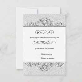 RSVP Florescimento Floral Formal Brilho Falso - Cartão