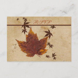 RSVP Folhas de Outono em Papel Envelhecido FAUX Cartão 