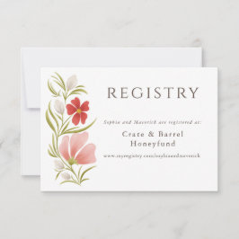 RSVP Framboesa e Blush - Cartão de Registro Floral Negr