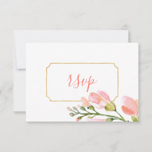 RSVP Geométrico Dourado do Coral Elegante