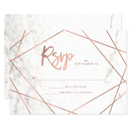 RSVP Geométrico Dourado do Marble Look e Faux