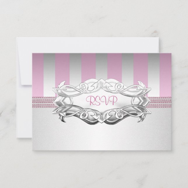 RSVP - Greve Rosa Branca Elegante Pearl Aniversári (Frente)