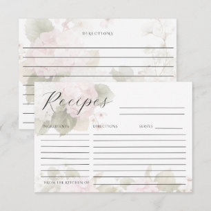 RSVP Hortênsias Brancas Rosa Elegante Cartão de Receita