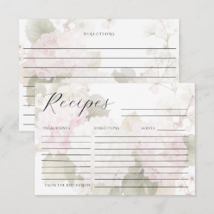 RSVP Hortênsias Brancas Rosadas Elegante Cartão de Rece
