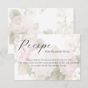 RSVP Hortênsias Brancas Rosadas Elegante Cartão de Rece