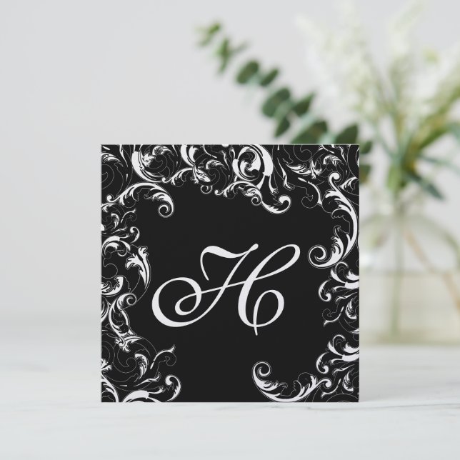 RSVP incluído no Convite de casamento de espiral d (Em pé/Frente)