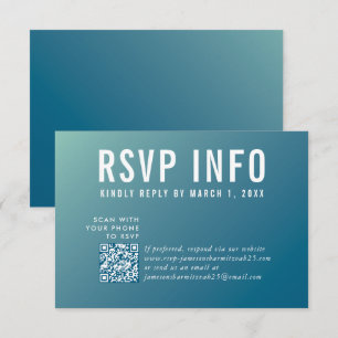 RSVP INFO CARTÃO moderno azul-escuro código de hor