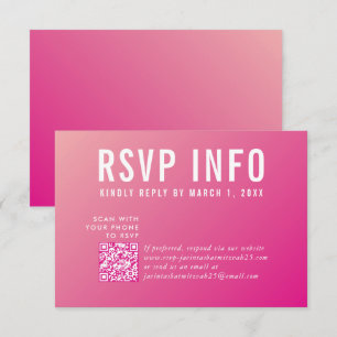 RSVP INFO CARTÃO moderno, bonito, com código-qrcod