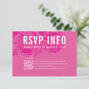 RSVP INFO CARTÃO moderno cor-de-rosa bonito floral