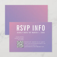 RSVP INFO CARTÃO moderno, cor-de-rosa púrpura,