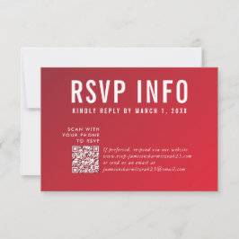 RSVP INFO CARTÃO moderno de vermelho escuro