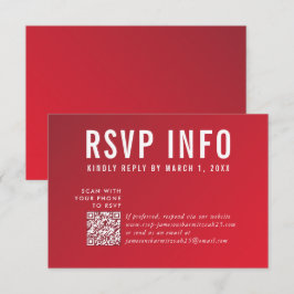 RSVP INFO CARTÃO moderno de vermelho escuro