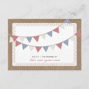 RSVP inspirado no Bunting Burlap e Lace