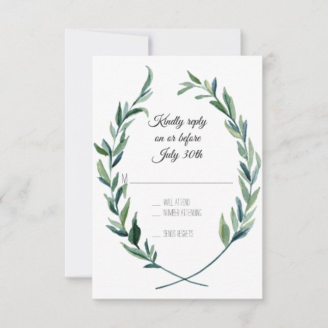 RSVP Lança Verde Lourada Wreath Olive Leaf Branch (Frente)