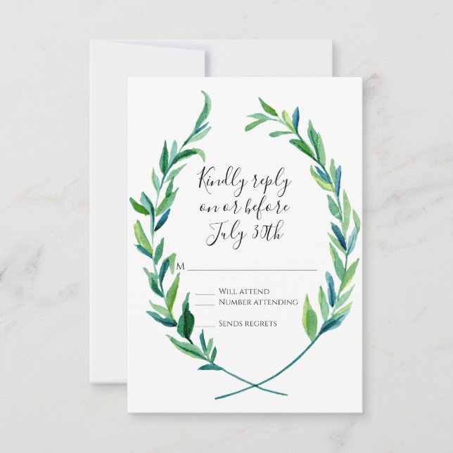 RSVP Laurel Wreath Olive Leaf Branch Modern Simple (Frente)