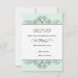 RSVP Listra de Hortelã Floral Formal - Cartão de Respos