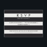 RSVP listra papelaria preto branco cartão de casam<br><div class="desc">Náutica náutica Chic e listras brancas casadas rsvp. Localizar papel de carta correspondente no nosso compro: http://www.zazzle.co.uk/designbyredline/gifts?cg=196521080171907543</div>