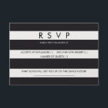 RSVP listra papelaria preto branco cartão de casam<br><div class="desc">Náutica náutica Chic e listras brancas casadas rsvp. Localizar papel de carta correspondente no nosso compro: http://www.zazzle.co.uk/designbyredline/gifts?cg=196521080171907543</div>