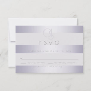 RSVP    Listras de Monograma Violeta Prateado Bril