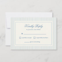 RSVP Listras Francesas Azul Préppy Formal