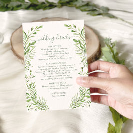 RSVP Lush Woodland Deixa Um Cartão De Detalhes De Casam
