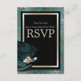 RSVP Mad Hatter Alice no País das Maravilhas Cartão RSV
