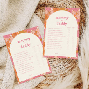 RSVP Mamãe Boho Groovy ou Cartão de Chá de fraldas de P