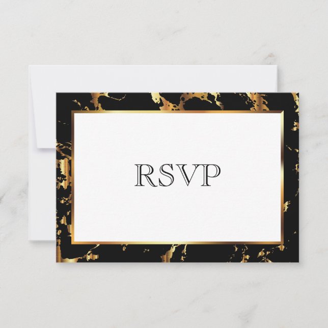 RSVP - Marble Preto e Dourado (Frente)
