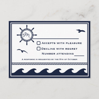 RSVP marinho azul e branco