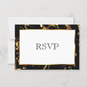 RSVP  Mármore Preto e Dourado