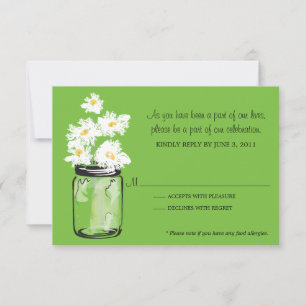 RSVP - Mason Jar cheio de White Daisies