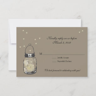 RSVP Mason Jar & Fireflies Casamento