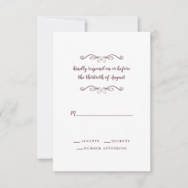 RSVP Minimalista Clássico de Casamento Elegante Bu