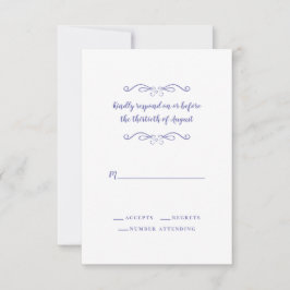RSVP Minimalista de Casamento Elegante Periwinkle 