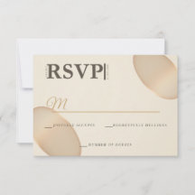 RSVP Minimalista de Casamento em Champagne e Marfi