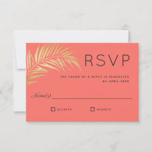RSVP Minimalista do Ouro Palm Frond