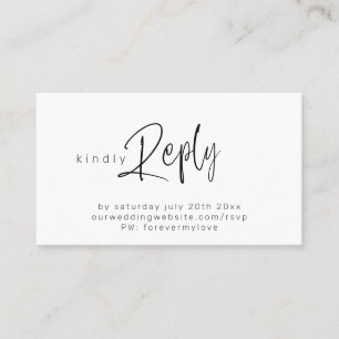 RSVP Minimalista para Cartão de visita de Resposta