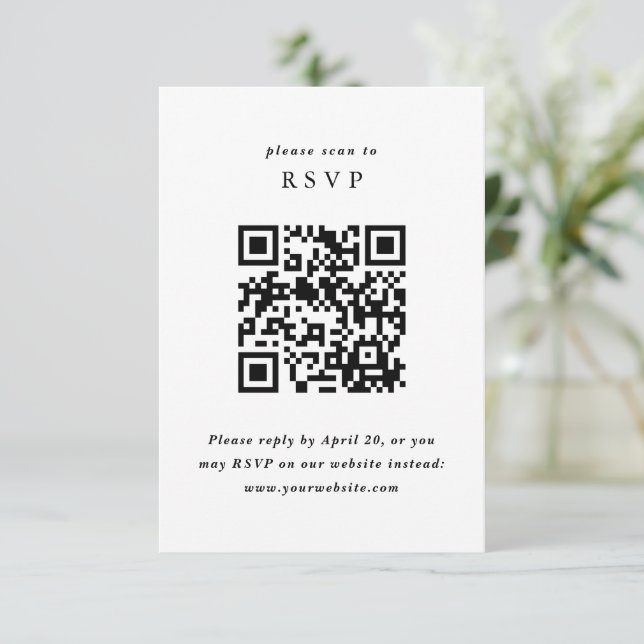 RSVP Minimalista Simples com Cartão de Enclosure c (Em pé/Frente)