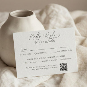 RSVP Minimalista Tradicional Código QR Branco