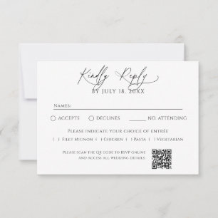 RSVP Minimalista Tradicional com Código QR