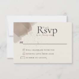 RSVP Mínimo Abstrato com Pincel e Tinta para Casam