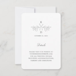 RSVP Mínimo de Detalhes do Casamento Laurel - Cartão de
