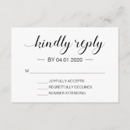 RSVP Mínimo Elegante, Preto e Branco