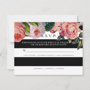 RSVP MODERNO Chic Listras Largas c Rosas Vintage